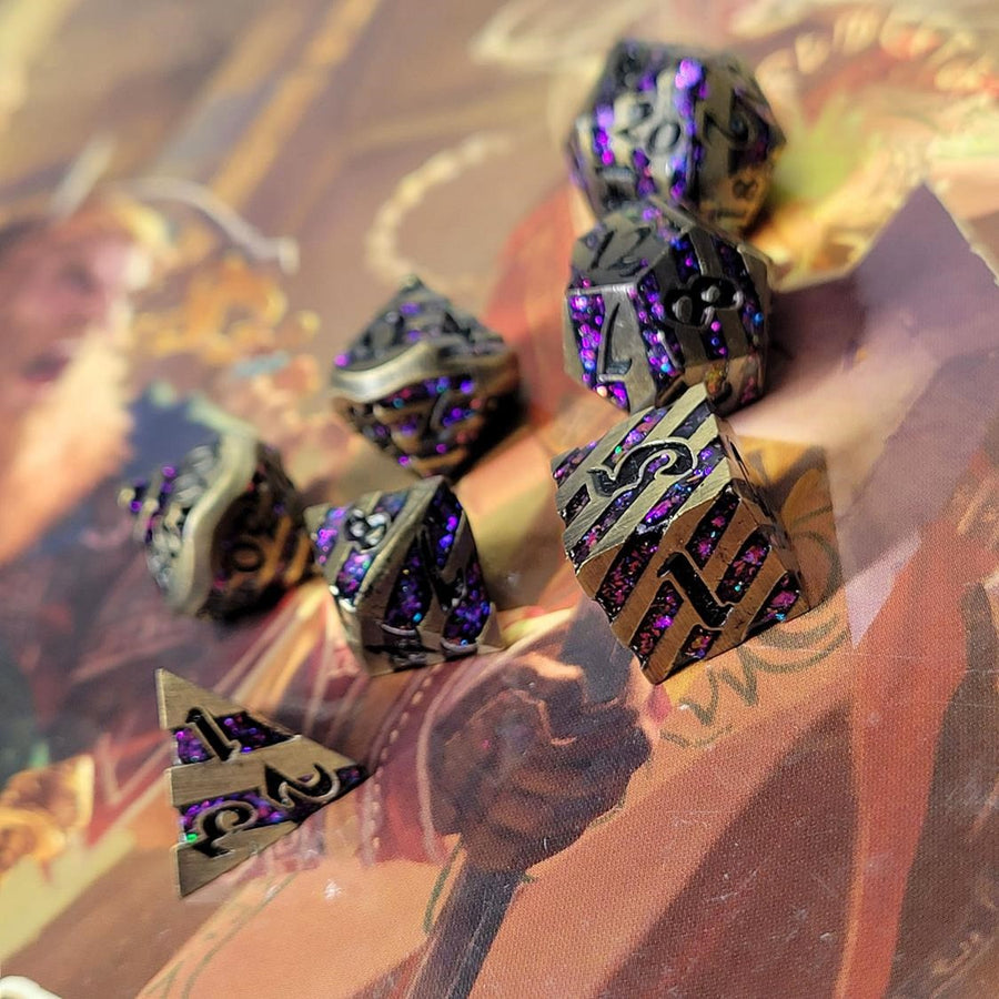 Mini Gnomish Riches Metal RPG Dice Set