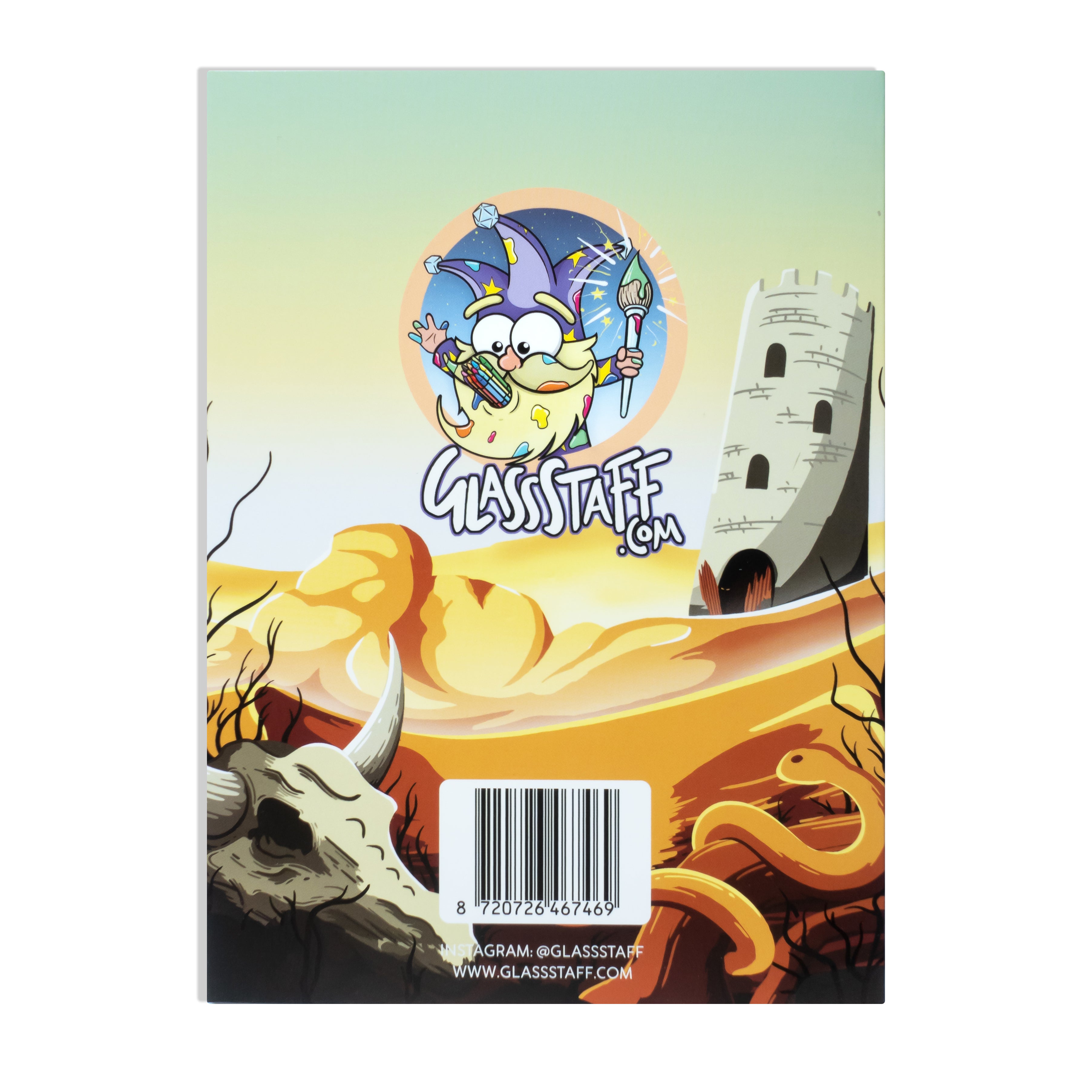 GlassStaff Designs, Dragon D20 DnD-Themed Greeting Card, back