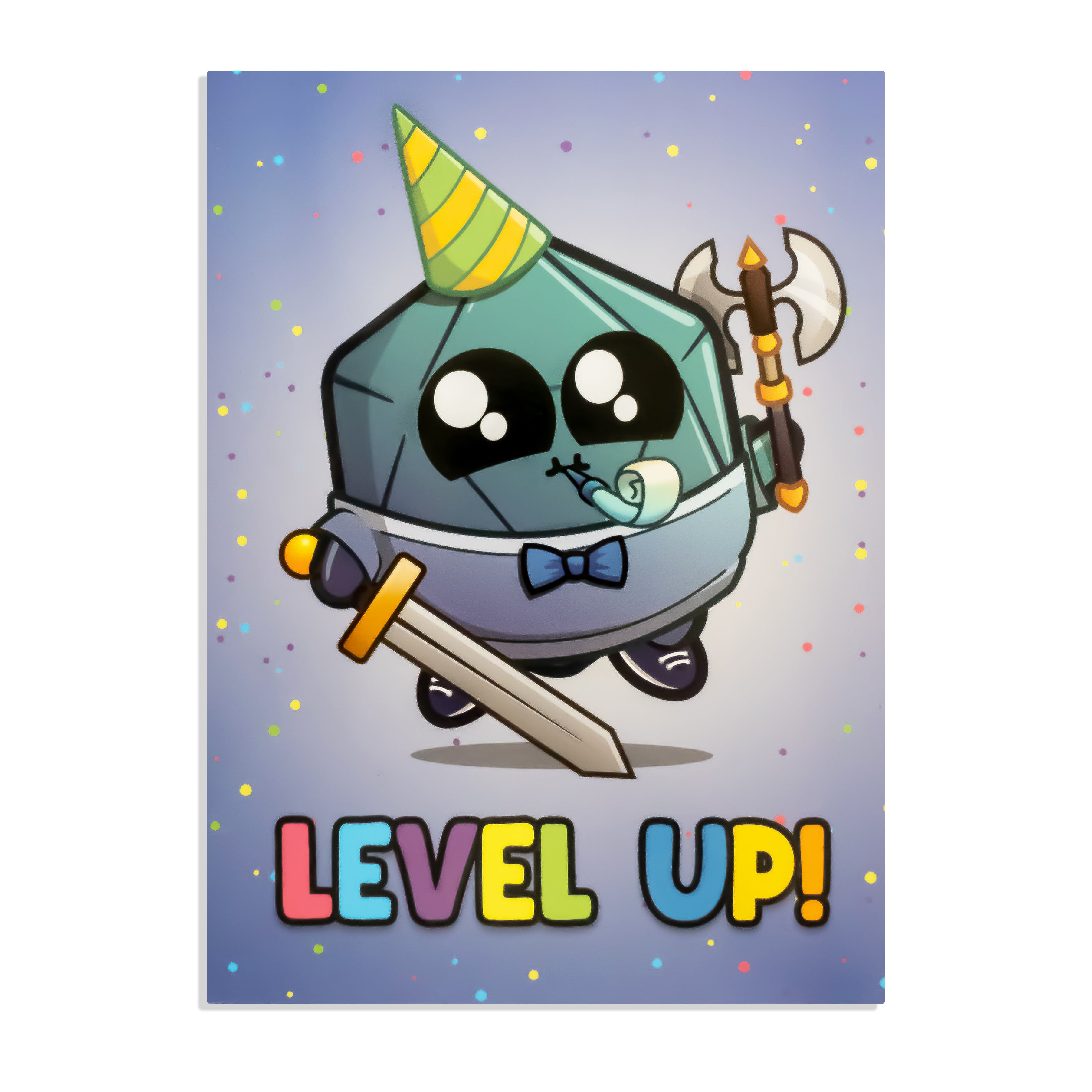 GlassStaff Designs Level Up Greeting Card front side